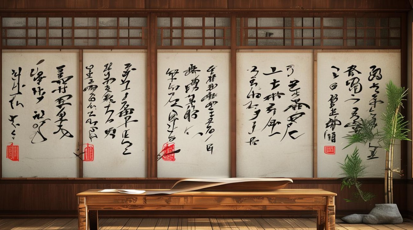 居室禅意书法作品图